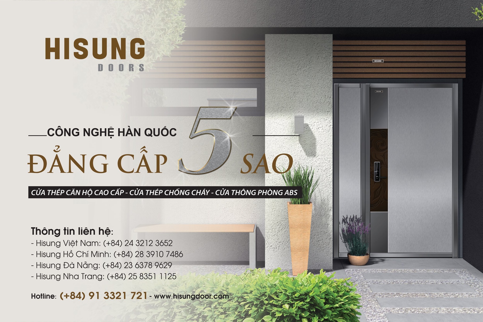 Cửa thép vân gỗ Hisung Door